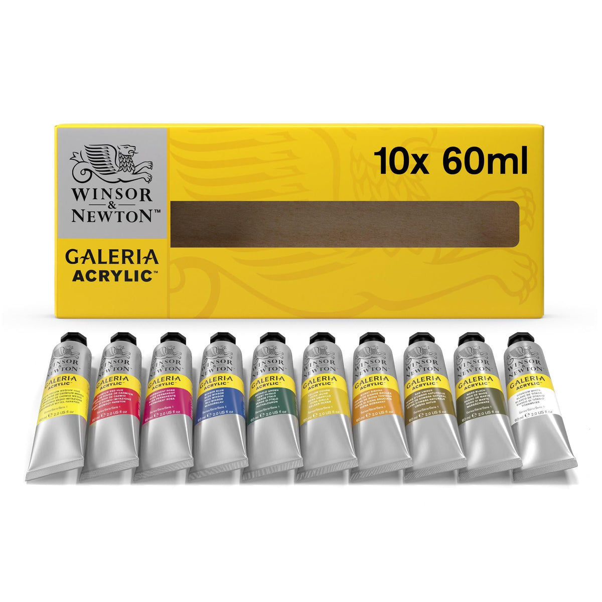 Winsor & Newton Galeria Acrylic Paint Set, 10 × 60 mL