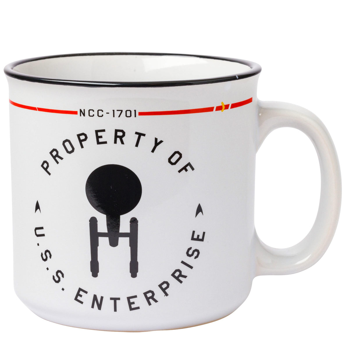 Silver Buffalo Star Trek USS Enterprise NCC-1701 Ceramic Camper Mug, 20 oz