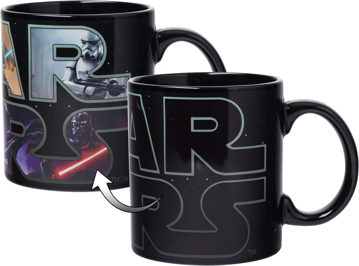 Silver Buffalo Star Wars Logo Heat-Reveal Ceramic Mug, 20 oz