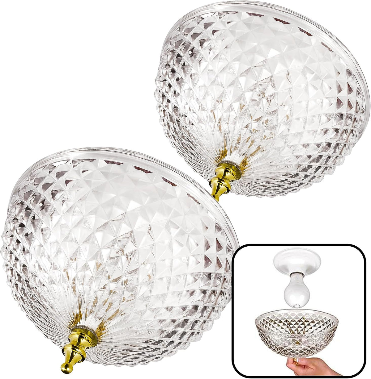 Evelots 3426 Diamond-Cut Acrylic Clip-On Light Shades, 2-Pack