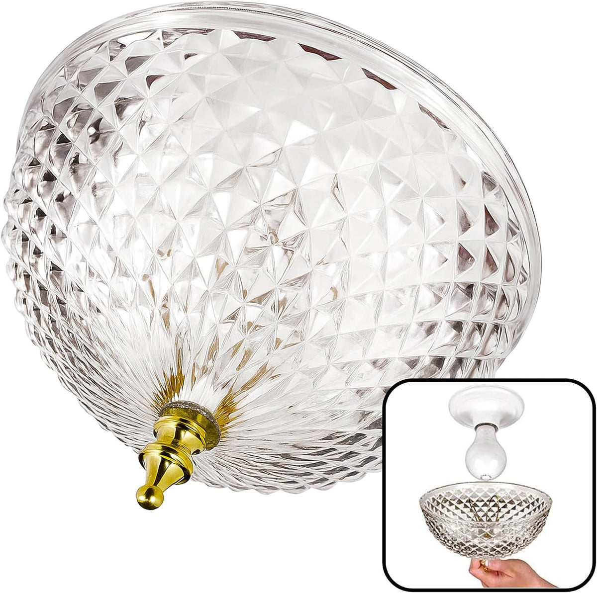 Evelots 3116-EVE Diamond-Cut Acrylic Clip-On Light Shade