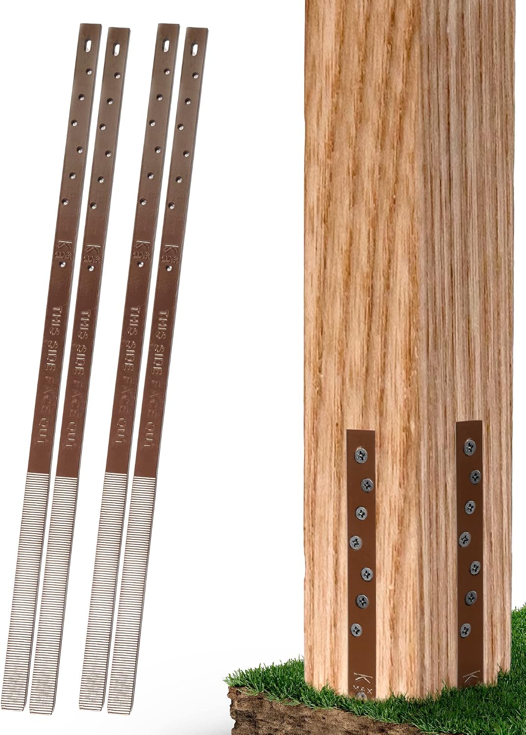 Post Buddy Fence Post Repair Stakes, 4-Pack for Two Wood Posts