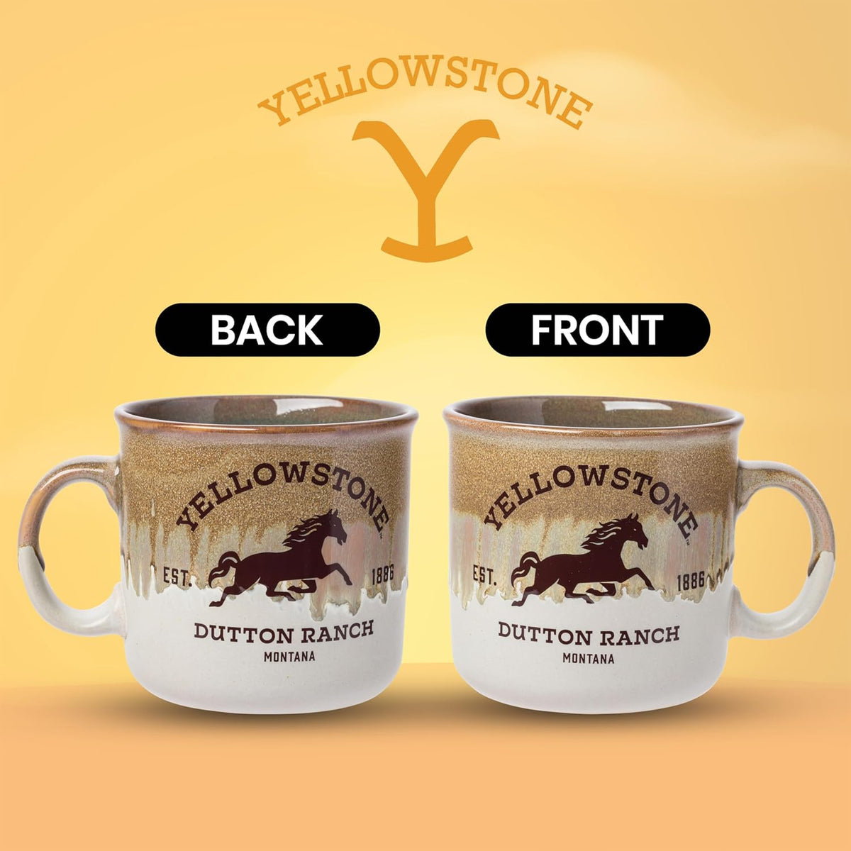 Silver Buffalo Yellowstone Dutton Ranch, Reactive Glaze Camper Mug, 20 oz — alternate view