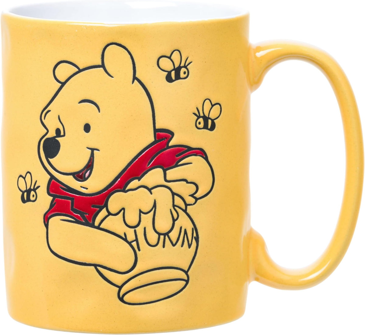 Silver Buffalo Disney Winnie the Pooh I Work Hard for the Honey Wax Resist Ceramic Mug, 17.5 oz