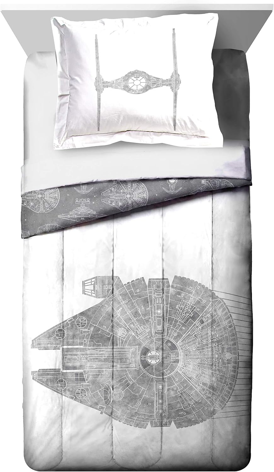Jay Franco Star Wars Millennium Falcon Full/Queen Comforter Set, 3 Pieces