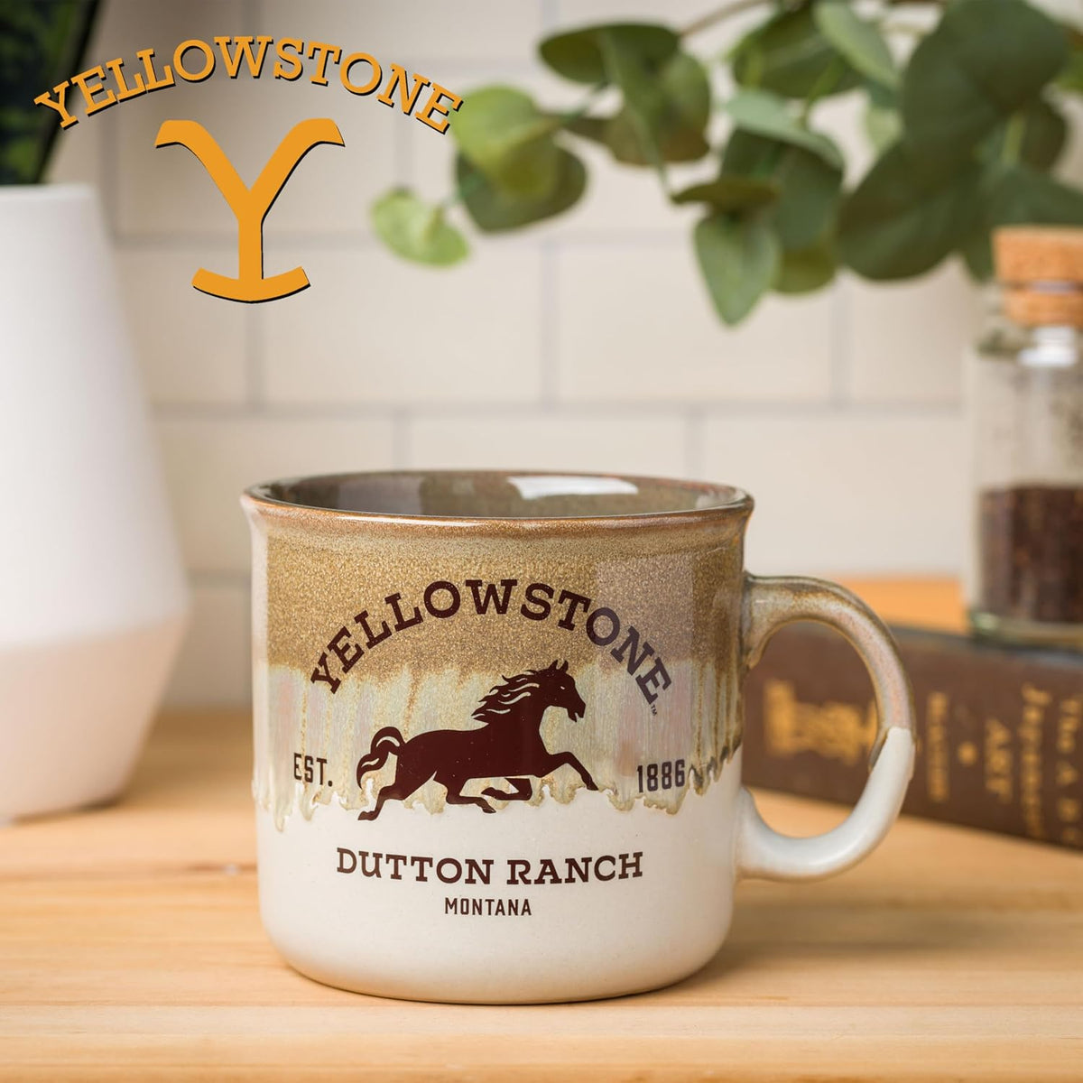 Silver Buffalo Yellowstone Dutton Ranch, Reactive Glaze Camper Mug, 20 oz — alternate view