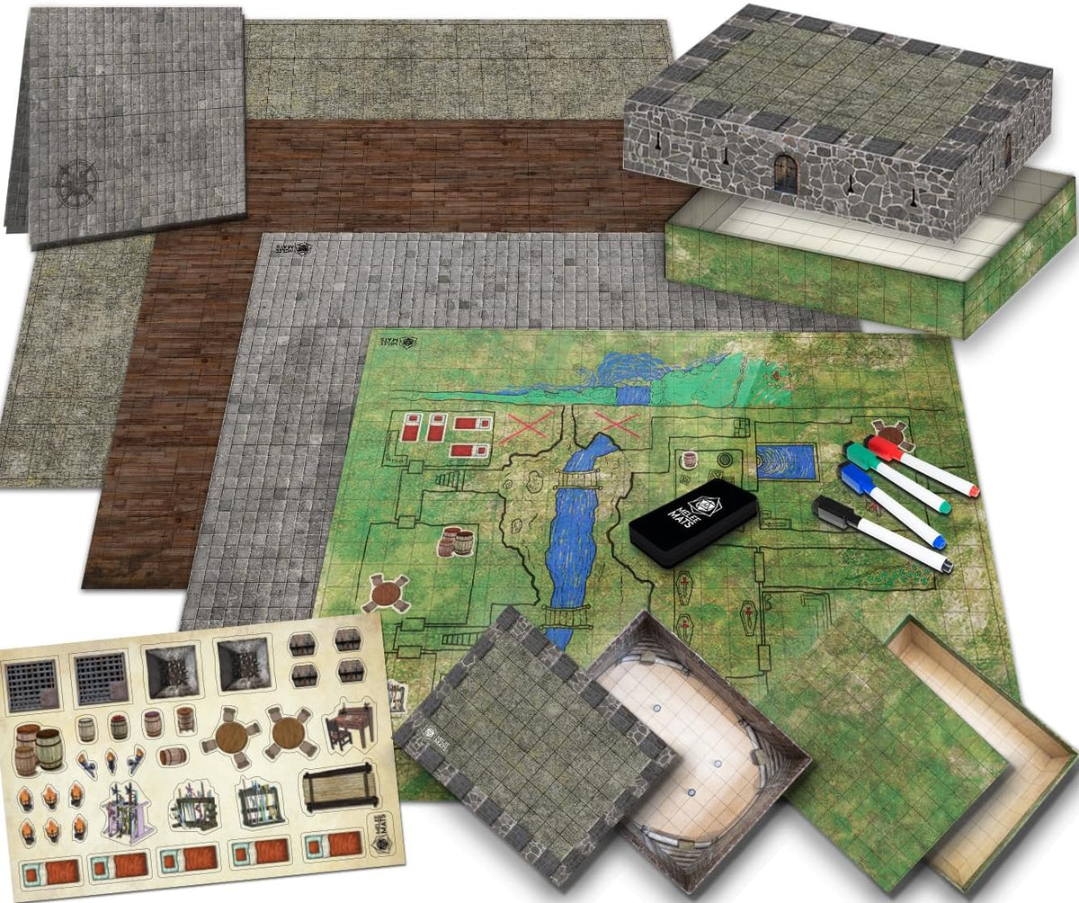 Melee Mats Deluxe RPG Battle Board Set, 4 Terrains, 22 × 26 in