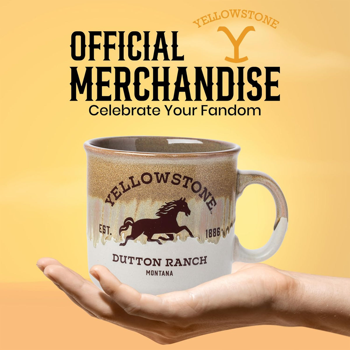 Silver Buffalo Yellowstone Dutton Ranch, Reactive Glaze Camper Mug, 20 oz — alternate view