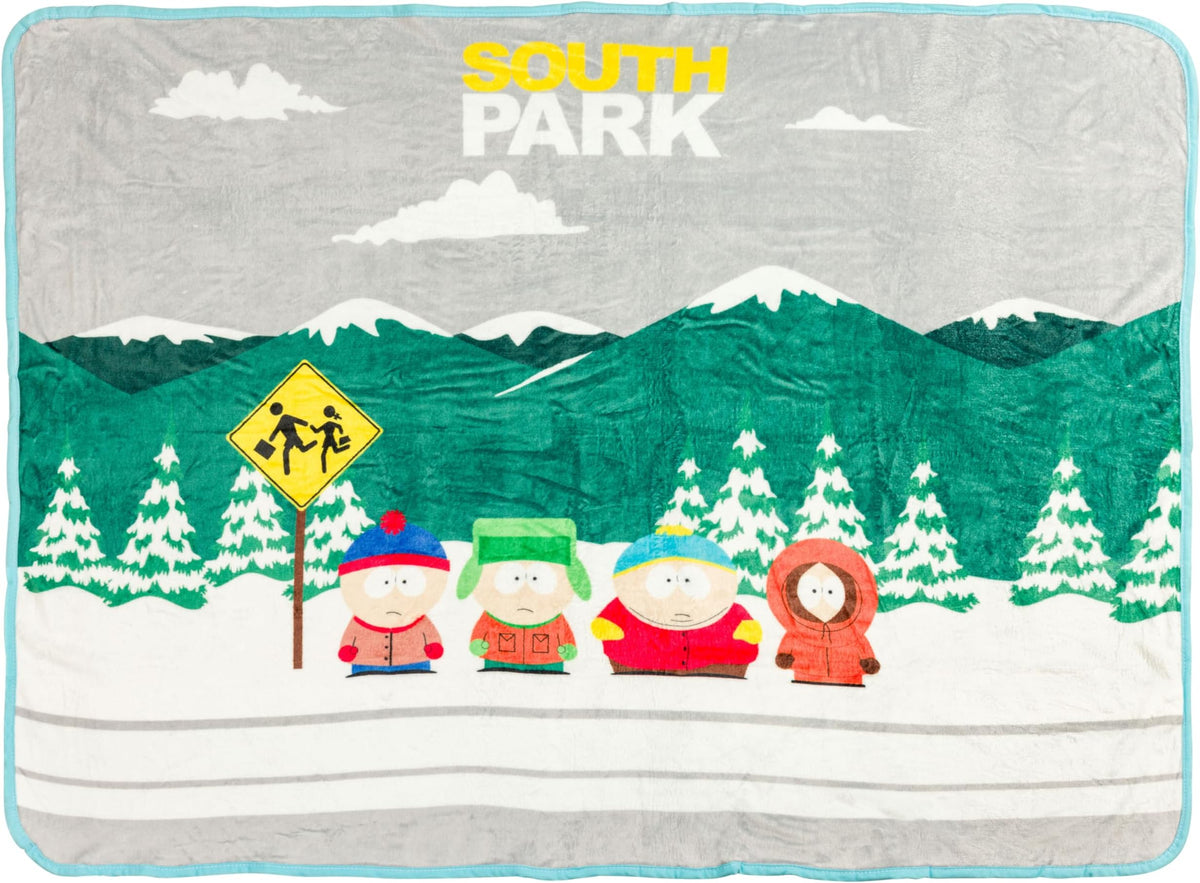 Silver Buffalo South Park Bus Stop Fleece Throw Blanket, 45 x 60 in