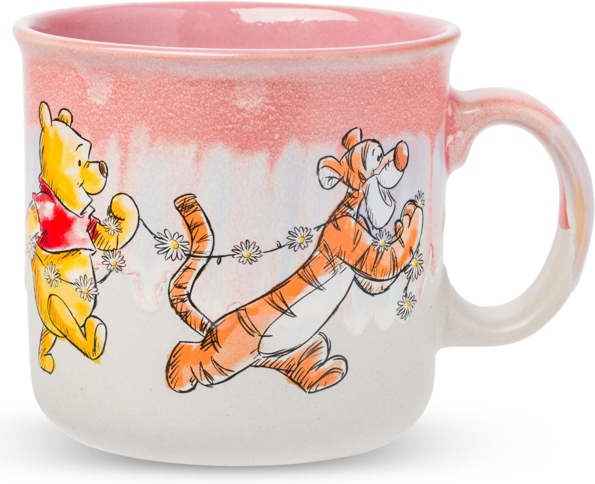 Silver Buffalo Disney Winnie the Pooh Reactive Glaze Ceramic Camper Mug, 20 oz