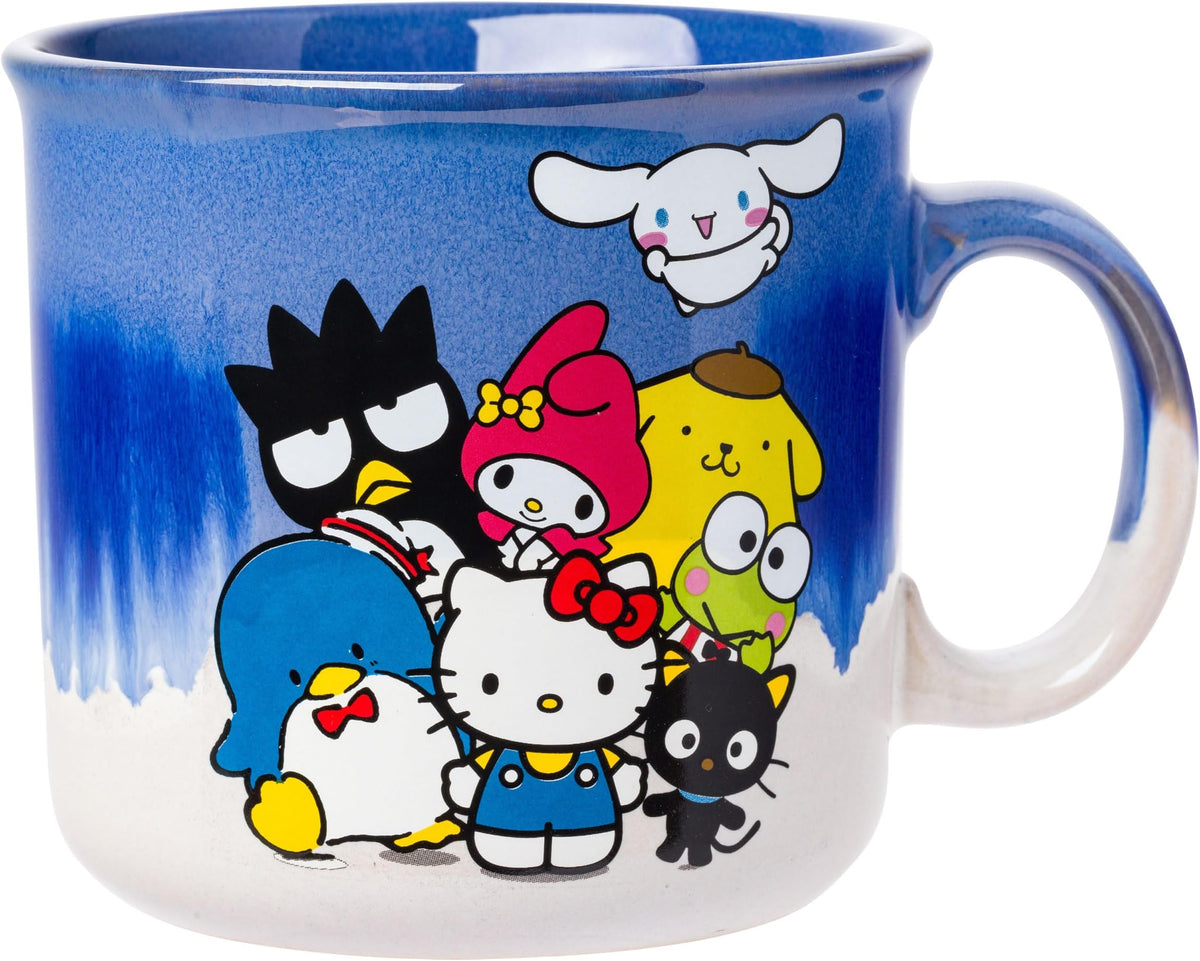Silver Buffalo Sanrio Hello Kitty & Friends Reactive Glaze Ceramic Camper Mug, 20 oz