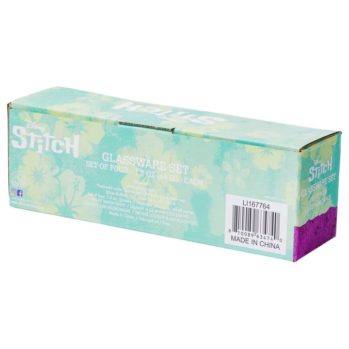 Silver Buffalo Lilo and Stitch Props 4-Pack Mini Glass Set, 1.5 oz (LI167764) — alternate view