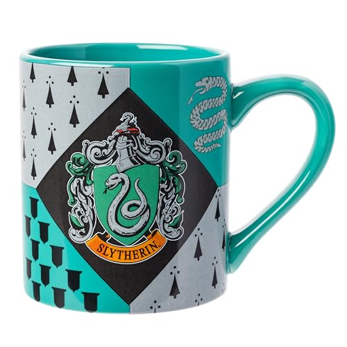 Silver Buffalo Harry Potter Slytherin House Crest Ceramic Mug, 14 oz