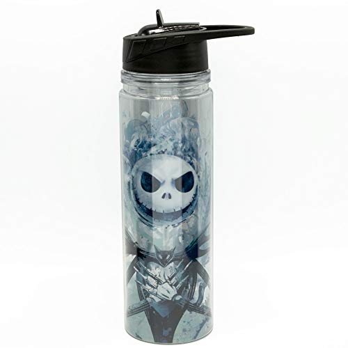 Silver Buffalo Nightmare Before Christmas Jack Crossed Hands Over Heart Double Wall Tritan Water Bottle, 18.5-Ounces
