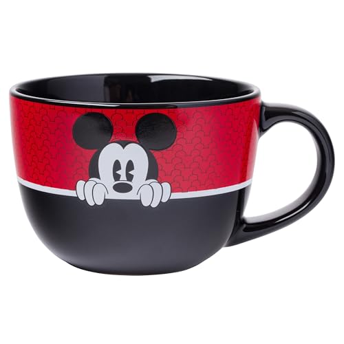 Silver Buffalo Mickey Mouse Pie Eye Big Smile Ceramic Soup Mug, 24 oz