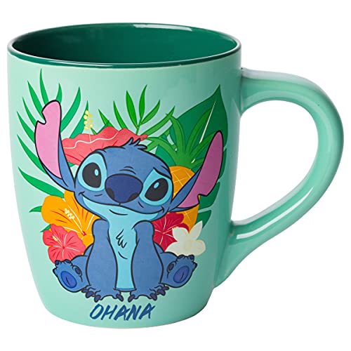 Silver Buffalo Disney Lilo & Stitch Tropical Ohana Ceramic Mug, 25 oz