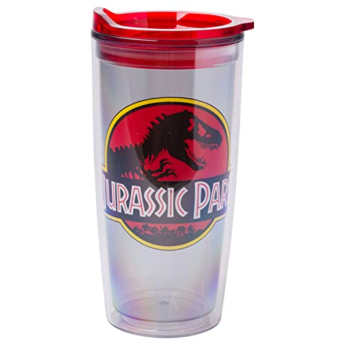 Silver Buffalo Universal Jurassic Park, Tumbler with Slide Close Lid, 20 oz