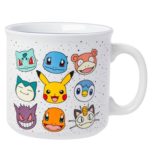 Silver Buffalo Pokémon Multi Face Set Ceramic Camper Mug, 20 oz