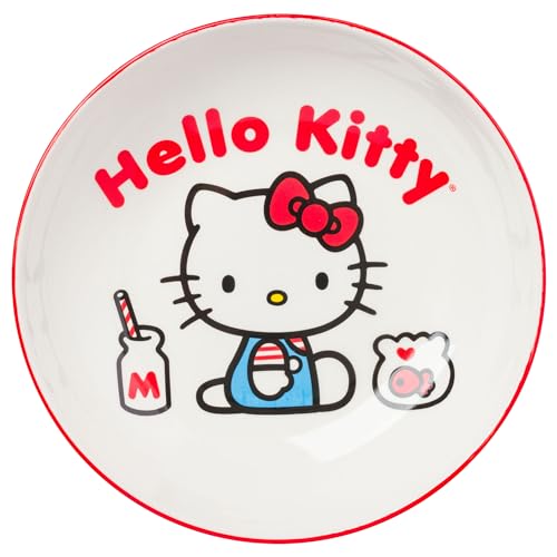 Silver Buffalo Hello Kitty Milk & Goldfish Ceramic Pasta Bowl, 9 in
