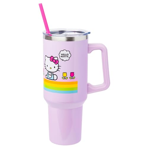 Silver Buffalo Sanrio Hello Kitty Spring, Stainless Steel Tumbler, 40 oz