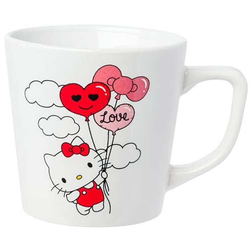 Silver Buffalo Sanrio Hello Kitty Love Wide Latte Ceramic Mug, 17 oz
