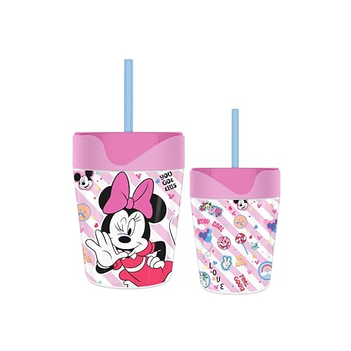 Silver Buffalo Minnie Mouse Wink 17.5oz Spill Proof Tumbler w Straw