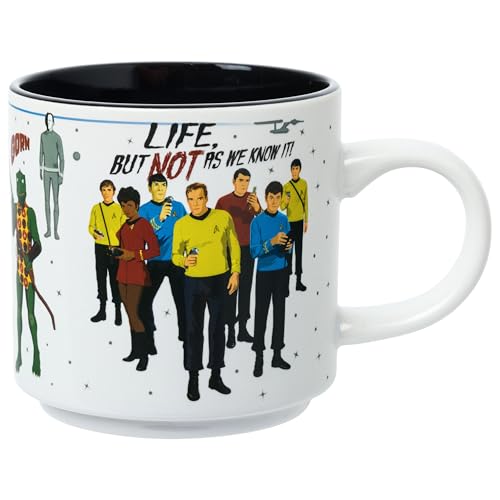 Silver Buffalo Star Trek Characters Stackable Ceramic Mug, 13 oz