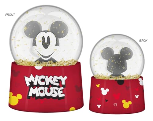 Silver Buffalo Disney Classics Mickey Mouse Icon Toss Logo Boxed 45mm Light Up Snow Globe