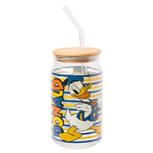 Silver Buffalo Disney Mickey and Friends Donald Duck, Glass Tumbler, 16 oz