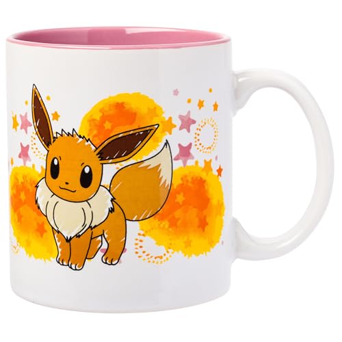 Silver Buffalo Pokémon Eevee Star Splatter Ceramic Mug, 20 oz