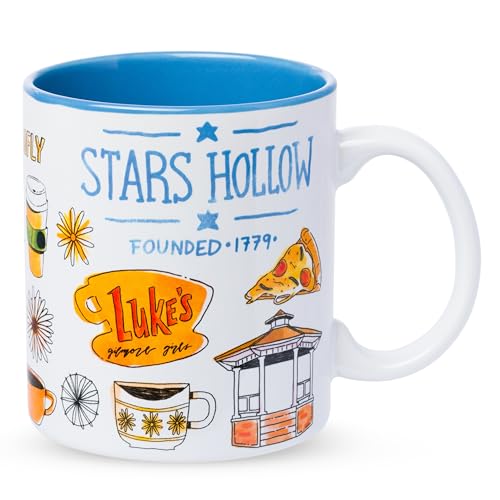 Silver Buffalo Gilmore Girls Stars Hollow Destination Locations Ceramic Mug, 20 oz