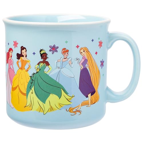 Silver Buffalo Disney Princesses Life Is a Fairytale Glitter Camper Mug, 20 oz