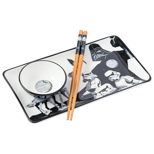 Silver Buffalo Star Wars The Dark Side 3-Piece Ceramic Sushi Set