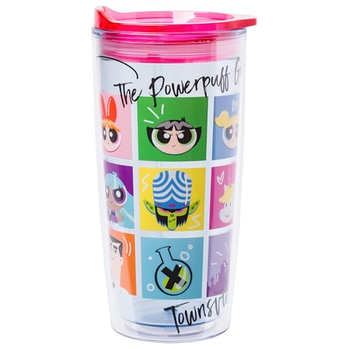 Silver Buffalo Powerpuff Girls, Tumbler with Slide Close Lid, 20 oz