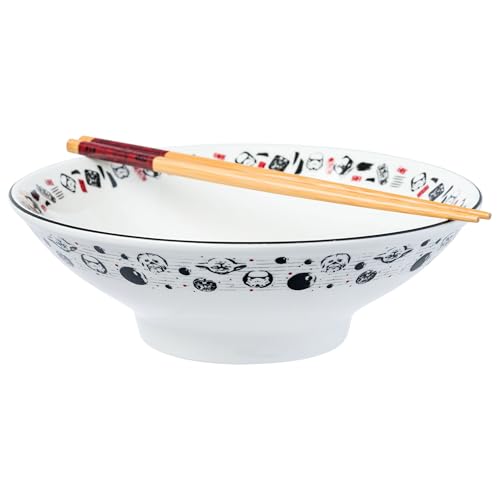 Silver Buffalo Star Wars Painting Style Print 30oz Ceramic Ramen Bowl with Chopsticks