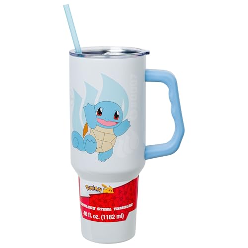 Silver Buffalo Pokémon Squirtle, Stainless Steel Tumbler, 40 oz