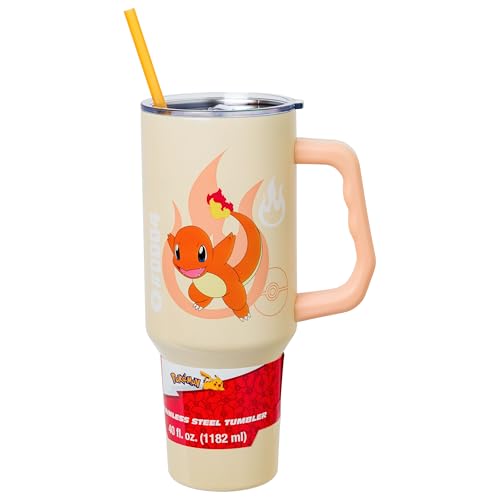 Silver Buffalo Pokémon Charmander, Stainless Steel Tumbler, 40 oz