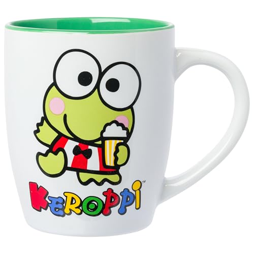 Silver Buffalo Sanrio Hello Kitty & Friends Jumbo Curved Ceramic Mug Featuring Keroppi, 25 oz