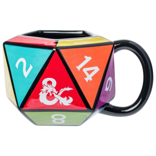 Silver Buffalo Dungeons and Dragons Fantasy Game, 3D Sculpted Mug, 20 oz
