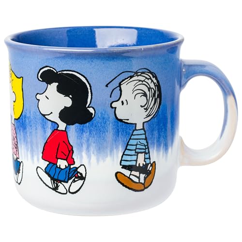 Silver Buffalo Peanuts Reactive Glaze Ceramic Camper Mug, 20 oz