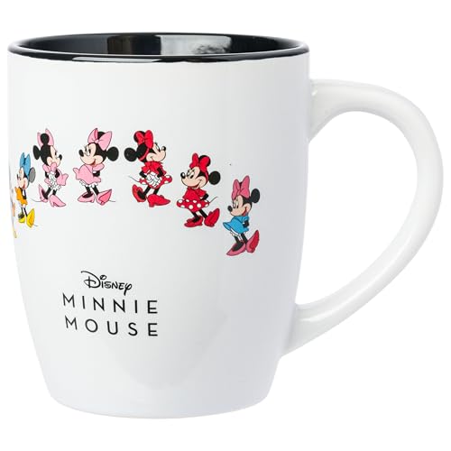 Silver Buffalo Disney Classics Evolution of Minnie Mouse 25 oz Jumbo Curved Ceramic Mug