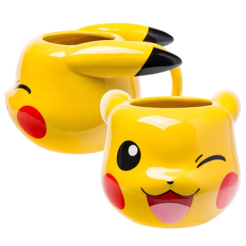 Silver Buffalo Pokémon Pikachu Wink, 3D Sculpted Mug, 20 oz
