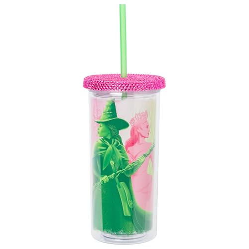 Silver Buffalo Universal Wicked Elphaba Glinda, Plastic Cold Cup, 20 oz