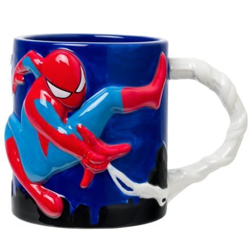 Silver Buffalo Marvel Spider-Man Shape of a Hero, 3D Sculpted Mug, 20 oz