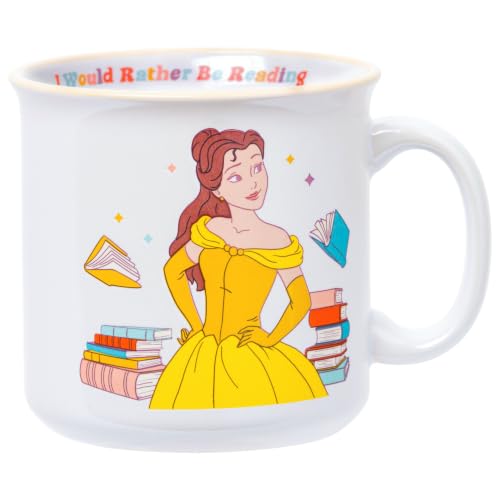 Silver Buffalo Disney 's Book Club Rose Jar, Ceramic Camper Mug, 20 oz