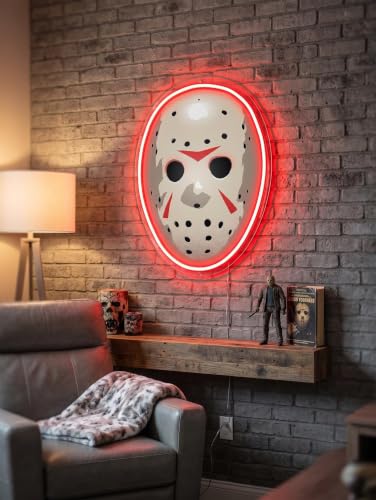 Silver Buffalo Friday The 13th Jason Mask Light-Up Die Cut Wall Art