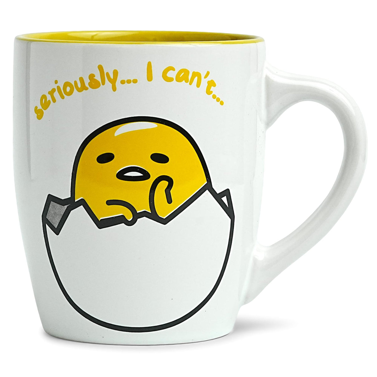 Silver Buffalo Sanrio Gudetama Seriously I Can’t Ceramic Mug, 25 oz