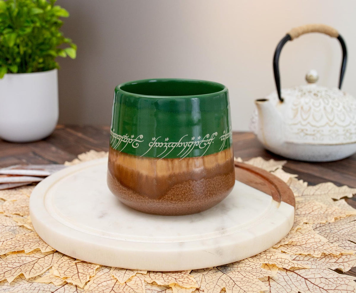 Silver Buffalo The Lord of the Rings Elven Text Reactive Glaze Pottery Mug, 14 oz — alternate view