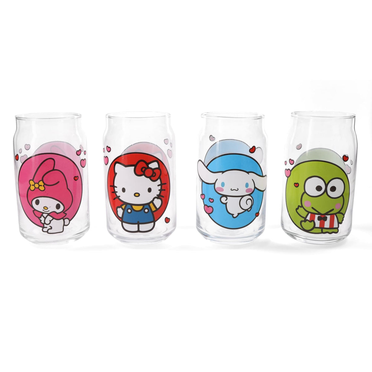 Silver Buffalo Hello Kitty and Friends Drinking Glass Set, 4-Pack, 16 oz