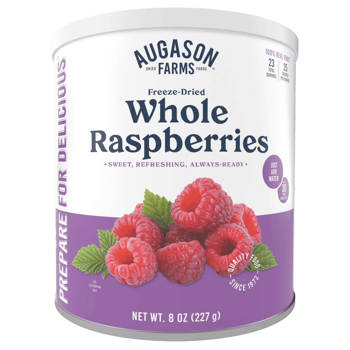 Augason Farms Freeze-Dried Whole Raspberries Can, 8 oz